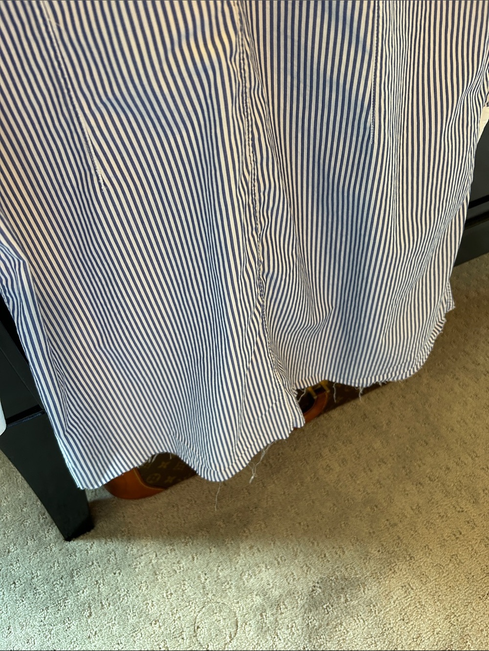 Rag & Bone Blue Pinstripe Shirt Dress with White Contrast Collar Medium - Picture 4 of 5